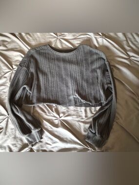 SHEIN Charcoal Gray Ribbed Pullover Sweater